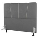 Ver imagem 1 de Cabeceira Cama Box Casal Queen Size Amber 160cm Estofada Sintético Cinza - Desk Design