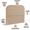 Ver imagem 4 de Cabeceira Cama Box Casal 140cm Orgânica Lanna W01 Linho Bege Escuro - Lyam Decor