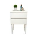 Ver imagem 2 de Mesa de Cabeceira Lateral de Apoio Penteadeira Square Branco Laca
