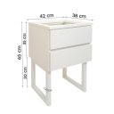 Ver imagem 5 de Mesa de Cabeceira Lateral de Apoio Penteadeira Square Branco Laca