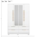Ver imagem 7 de Guarda-Roupa Casal 4 Portas 4 Gavetas com Pé e Espelho Domo