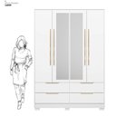 Ver mais imagens de Guarda-Roupa Casal 4 Portas 4 Gavetas com Pé e Espelho Domo