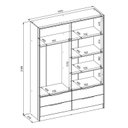 Ver imagem 3 de Guarda-Roupa Casal 4 Portas 4 Gavetas com Pé e Espelho Domo