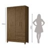 Guarda Roupa 4 Portas 2 Gavetas Castanho Wood Chile Moval Móveis 182x103x47 - 7