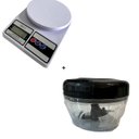 Ver imagem 1 de Balança Digital de Cozinha 10kg - Branca + Processador Alimento Manual 500ml