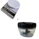 Ver imagem 1 de Balança Digital de Cozinha 10kg - Branca + Processador Alimento Manual 500ml