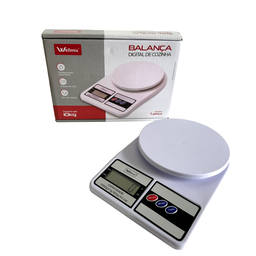 Balança Digital de Cozinha 10kg - Branca + Processador Alimento Manual 500ml - 4