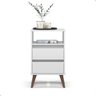 Mesa de Cabeceira Retrô 2 Gavetas - Mod.3042 Cor:branco - 1