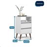 Mesa de Cabeceira Retrô 2 Gavetas - Mod.3042 Cor:branco - 7