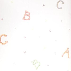 Papel de Parede lavável abecedário fundo branco