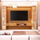 Ver imagem 1 de Painel para TV até 84 Polegadas Ripado LED com Vidro Reflecta 100% MDF 219CMX305CM Vitoria Regia Yescasa Nature