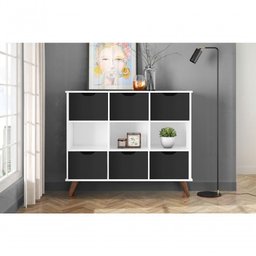 Nicho Organizador Retro Branco C/ 6gvs Pretas 108 X 92,5cm - 2