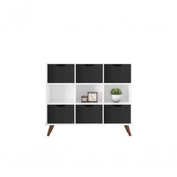 Nicho Organizador Retro Branco C/ 6gvs Pretas 108 X 92,5cm - 1