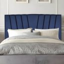 Ver imagem 1 de Cabeceira Cama Box Casal 140 Cm Noah em Suede com Frame:azul Marinho