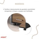 Ver imagem 6 de Gaveteiro Tamburato 3 Gavetas Nogal/preto - Artany Móveis