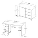 Ver imagem 4 de Mesa Escrivaninha 135cm Elai e Balcão 1 Porta 3 Gavetas Merano A06 Olmo/branco - Mpozenato