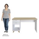 Ver imagem 7 de Mesa Escrivaninha 135cm Elai e Balcão 1 Porta 3 Gavetas Merano A06 Olmo/branco - Mpozenato