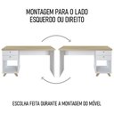 Ver imagem 6 de Mesa Escrivaninha 135cm Elai e Balcão 1 Porta 3 Gavetas Merano A06 Olmo/branco - Mpozenato