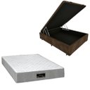 Ver imagem 1 de Cama Box Baú Blindada com Colchão Riviera Molas Ensacadas 25cm:suede Marrom/casal