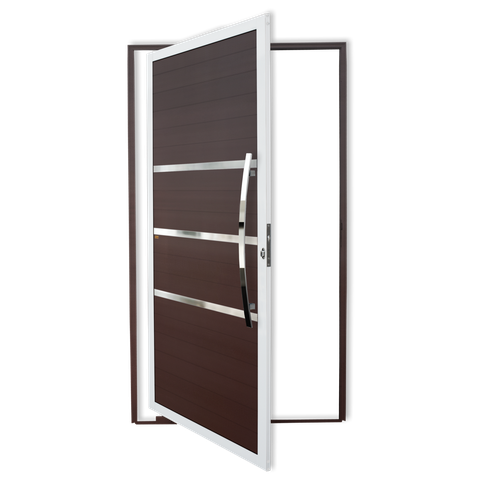 Porta Pivotante Alumínio Lambril Evolution c/Puxador D.Mix Corten 120 Brimak