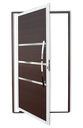 Ver imagem 1 de Porta Pivotante Alumínio Lambril Evolution c/Puxador D.Mix Corten 120 Brimak