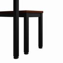 Ver imagem 5 de Mesa Cozinha e Refeitório 180cm x 90cm Pés Metal com 2 Bancos F5 Office Cor:Louro Preto com Preto