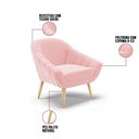 Ver imagem 5 de Kit 01 Namoradeira E 01 Poltrona Suede Rosa Bebê Natural