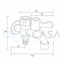 Ver imagem 4 de Torneira de Tanque Máquina Lavar Uso Geral 2 Saídas Lavanderia Inox Cromada Metal Abs Premium