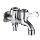 Ver imagem 1 de Torneira de Tanque Máquina Lavar Uso Geral 2 Saídas Lavanderia Inox Cromada Metal Abs Premium