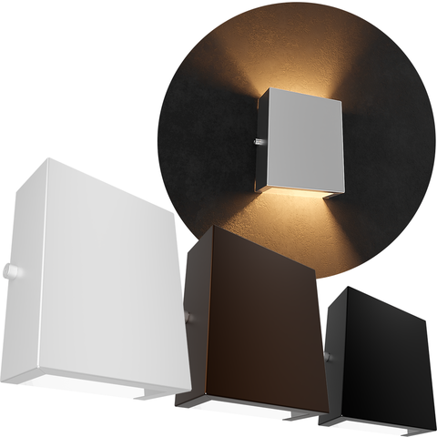 Arandela Mini Slim 2 Focos Preto Alumínio Externa MF143