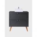Ver imagem 2 de Gabinete para Banheiro Milano 3 Gavetas MDF 80cm Grafite On Móveis