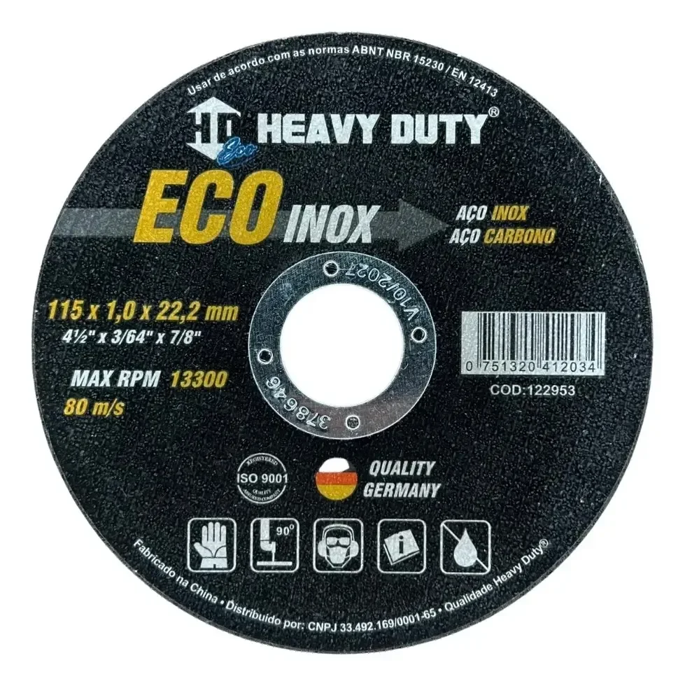 Discos Corte Heavy Duty 115mm Aço Inox Carbono Esmerilhadeira Preto:Kit 30