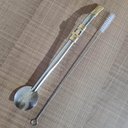 Ver imagem 3 de Bomba de Chimarrão Inox 25cm Mil Furos Brasão Bojo Rosca Escovinha Bortonaggio