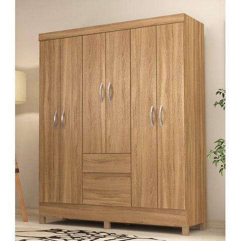 Guarda Roupa 6 Portas Casal Flash Ii 2 Gavetas - Amendola Touch Demóbile