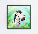 Ver imagem 1 de Quadro Decorativo Infantil Zebra - 40x40 Cm - Vidro Impresso