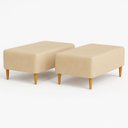 Ver imagem 1 de Kit 2 Puffs Bela Manu Madri Sued Bege Escuro com Pés Palito