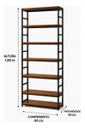 Ver imagem 4 de Estante Multiuso Organizador Livreiro Estilo Industrial 180x80 Preto Imbuia