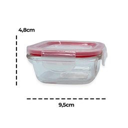 Conjunto 3 Potes de Vidro com Tampa Hermética 170ml Quadrado - 4