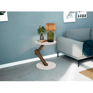 Mesa de Apoio Wood Off White - Edn Móveis