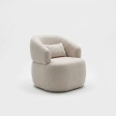 Ver mais imagens de Poltrona Decorativa Boucle Orgânica Sala de Estar Luxo com Almofada