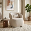 Ver imagem 1 de Poltrona Decorativa Boucle Orgânica Sala de Estar Luxo com Almofada