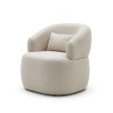 Ver imagem 3 de Poltrona Decorativa Boucle Orgânica Sala de Estar Luxo com Almofada