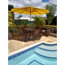 Ver imagem 3 de Mesa de Alumínio com 4 Cadeiras em Fibra Sintética + Ombrelone e Base - Sarah Móveis