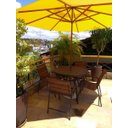 Ver imagem 2 de Mesa de Alumínio com 4 Cadeiras em Fibra Sintética + Ombrelone e Base - Sarah Móveis