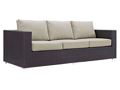 Sofá de três lugares para sala e área externa, sofá de fibra sintética - Sarah Móveis