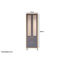 Ver imagem 4 de Paneleiro de Cozinha Cristaleira Eloise C-3 Portas Vidro Reflecta e 1 Gaveta 70m Freijo-titanium -