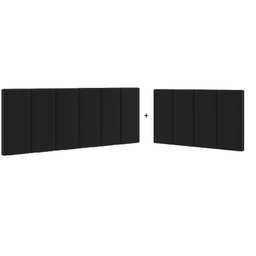 Cabeceira em L para Cama Box Solteiro Proteção Lateral Estofada - Preto Suede - 3