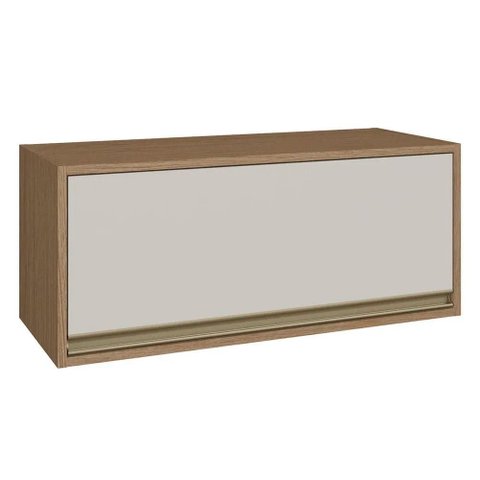 Armario Aereo Cozinha 1 Porta Basculante 100% Mdf 70 Cm Vitória Carvalho/off White - Móveis Rimo