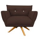 Ver imagem 3 de Kit 2 Poltronas Giratória Anitta Suede com Strass - D'Rossi - Marrom