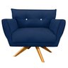 Kit 2 Poltronas Giratória Anitta Suede com Strass - D'Rossi - Azul Marinho - 2